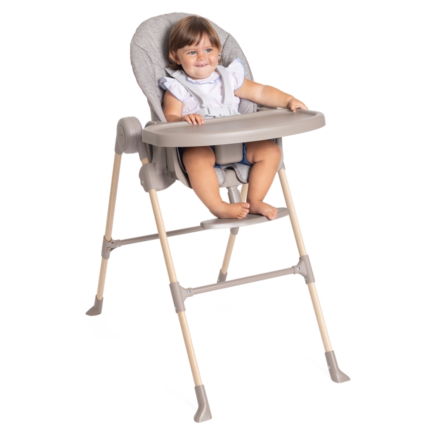 Chicco - Dětská jídelní židle Polly Essential - šedá/hnědá