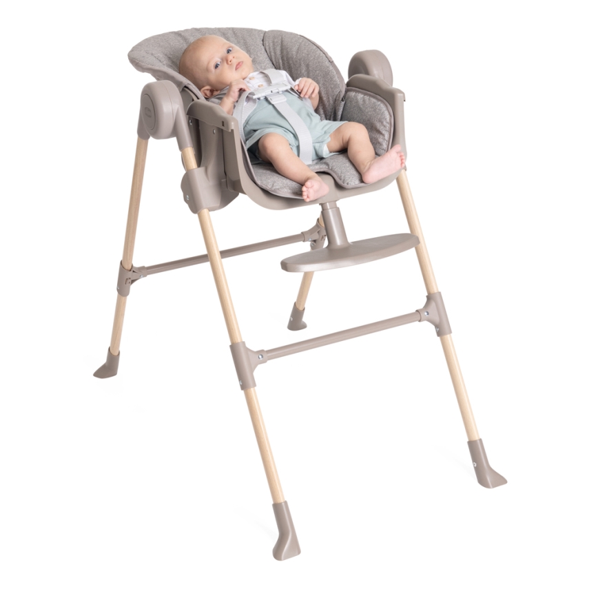 Chicco - Dětská jídelní židle Polly Essential - šedá/hnědá
