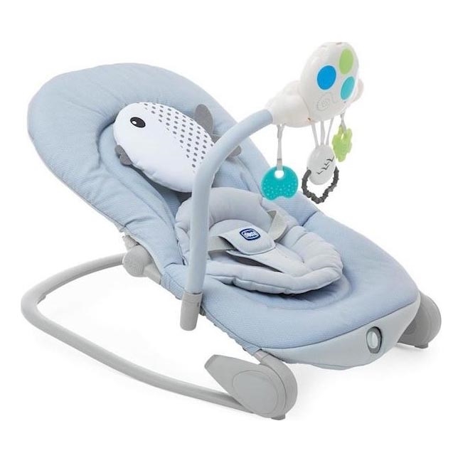 Chicco - Dětské vibrující houpátko s melodií BALLOON Dots 2xAA + 1xLR20 modrá