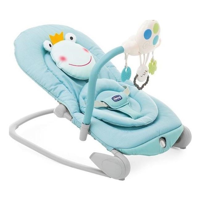 Chicco - Dětské vibrující lehátko s melodií BALLOON Froggy 2xAA + 1xLR20 modrá