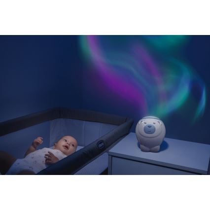 Chicco - Dětský projektor 2v1 POLAR BEAR 3xAA modrá