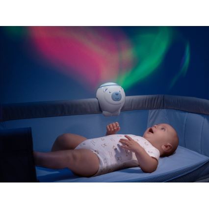 Chicco - Dětský projektor 2v1 POLAR BEAR 3xAA modrá