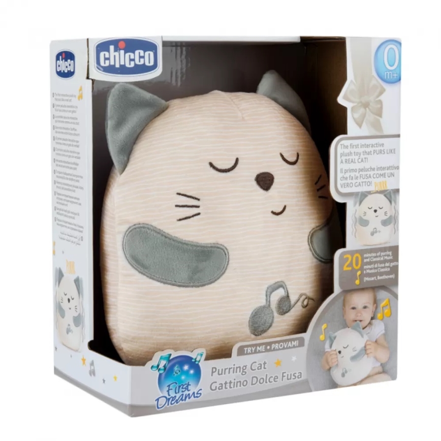 Chicco - Plyšová interaktivní hračka kočka 3xAAA