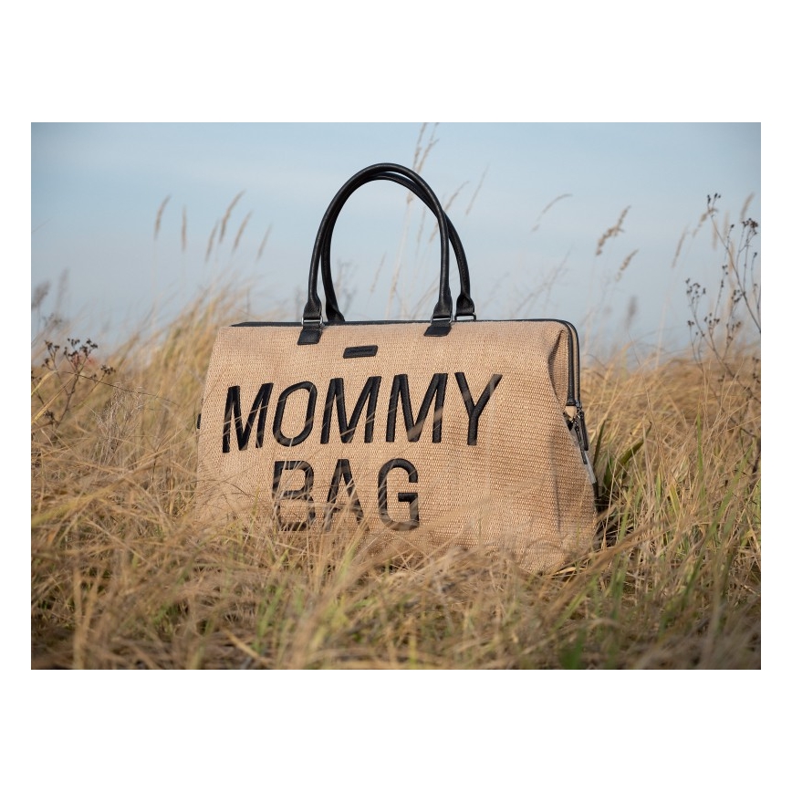Childhome - Přebalovací taška MOMMY BAG RAFFIA LOOK béžová