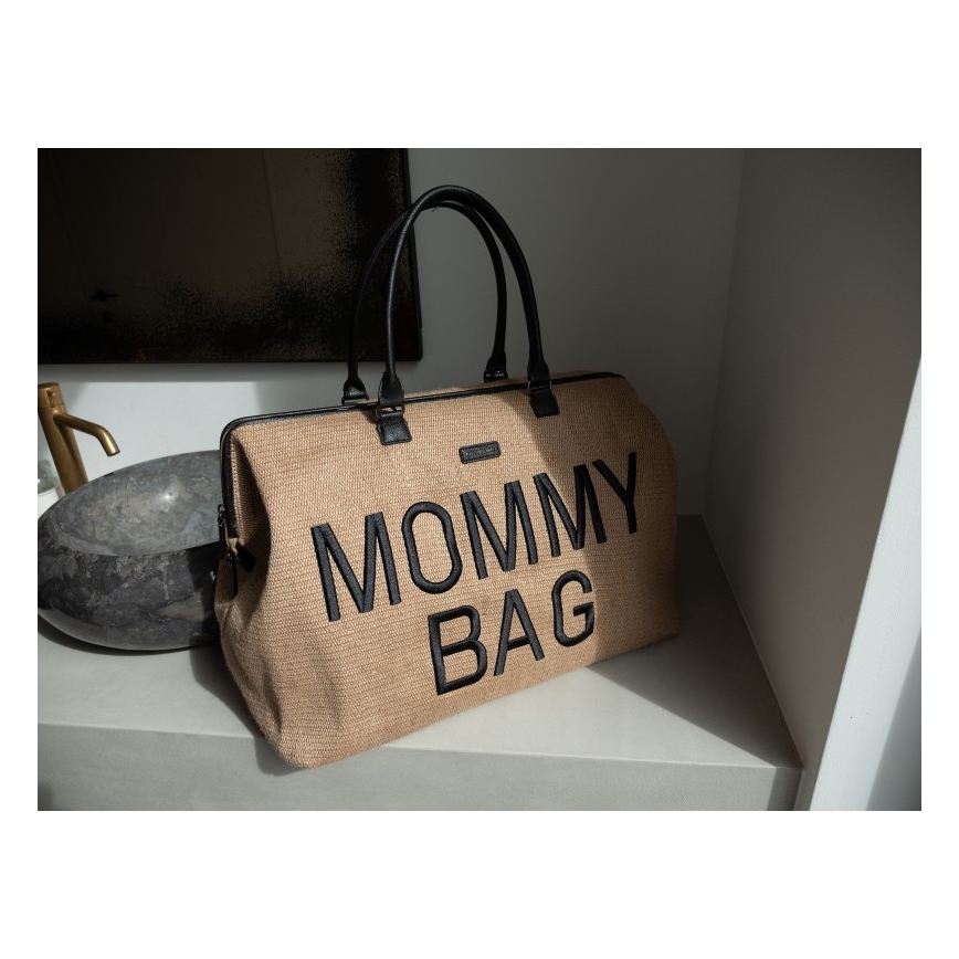 Childhome - Přebalovací taška MOMMY BAG RAFFIA LOOK béžová