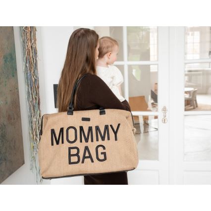 Childhome - Přebalovací taška MOMMY BAG RAFFIA LOOK béžová