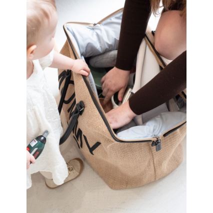 Childhome - Přebalovací taška MOMMY BAG RAFFIA LOOK béžová
