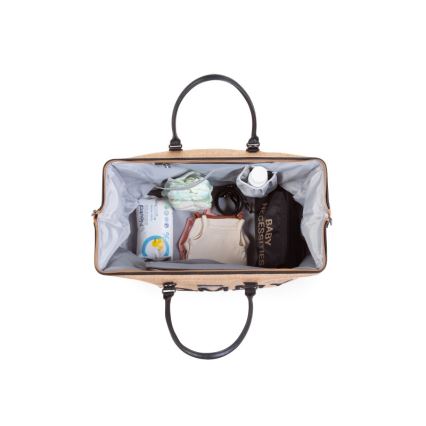 Childhome - Přebalovací taška MOMMY BAG RAFFIA LOOK béžová