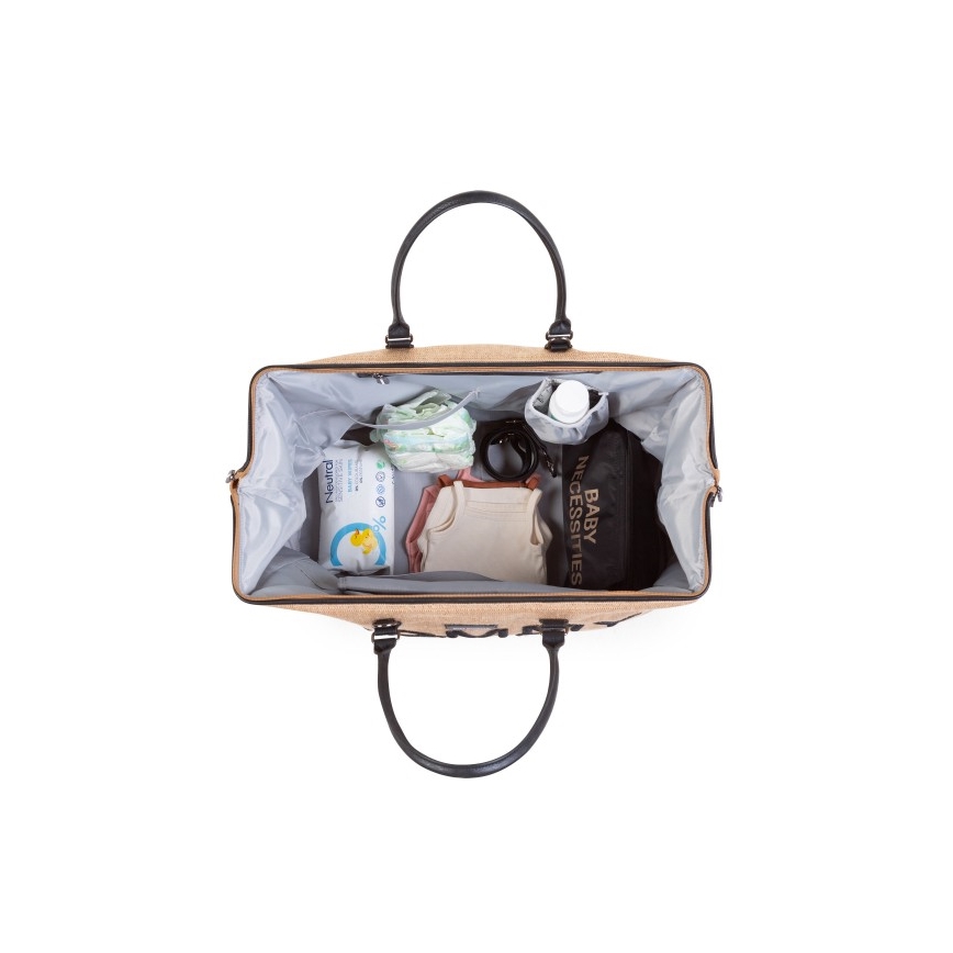 Childhome - Přebalovací taška MOMMY BAG RAFFIA LOOK béžová