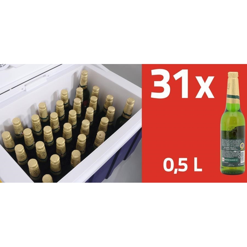 Chladící box pojízdný 60W/230/12V 50 l modrá/žlutá
