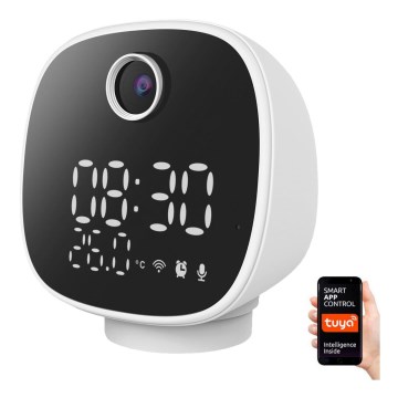 Chytrá kamera s budíkem, teploměrem a LED světlem 1296p 3Mpx 5V Wi-Fi Tuya IP65