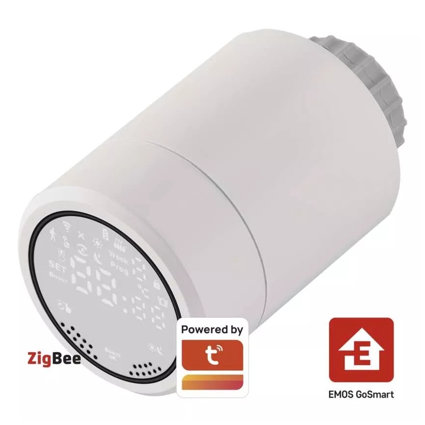 Chytrá termostatická hlavice s LCD displejem GoSmart M30x1,5 2xAA/1,5V Tuya