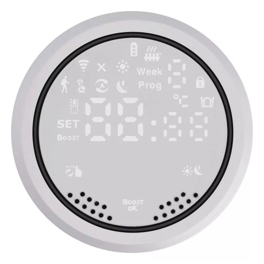 Chytrá termostatická hlavice s LCD displejem GoSmart M30x1,5 2xAA/1,5V Tuya