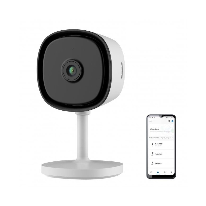 Chytrá vnitřní kamera se senzorem Full HD 1080p 5V Wi-Fi bílá