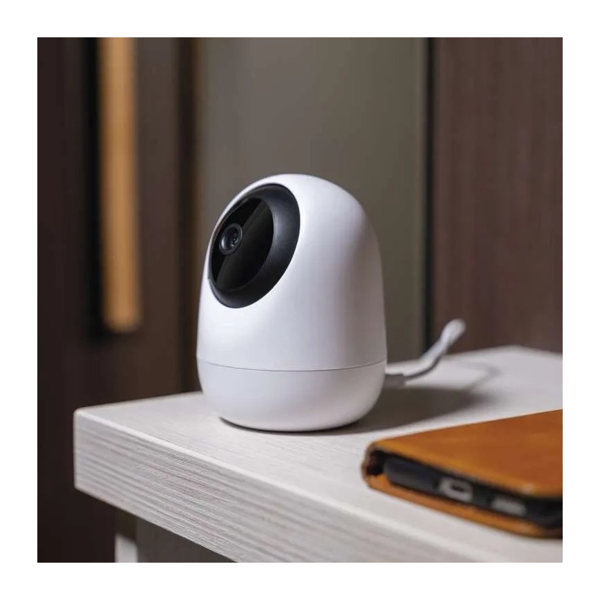 Chytrá vnitřní otočná kamera se senzorem pohybu GoSmart 5V Wi-Fi Tuya bílá