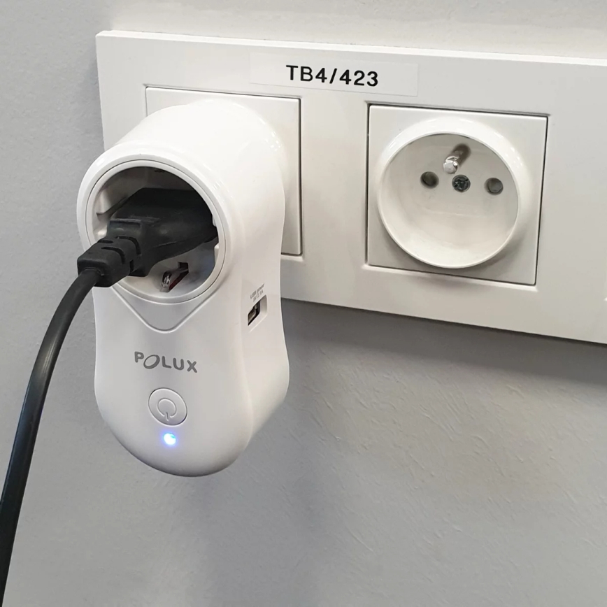 Chytrá zásuvka SMART 3400W/230V Wi-Fi Tuya + USB SCHUKO