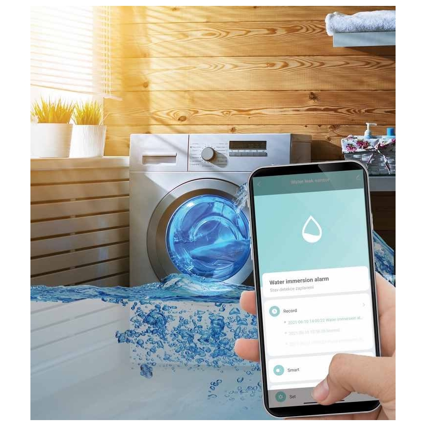 Chytrý senzor úniku vody 3xAAA Wi-Fi Tuya