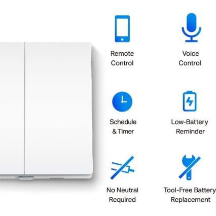 Chytrý světelný vypínač dvoutlačítkový 2xAAA