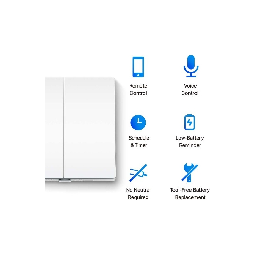 Chytrý světelný vypínač dvoutlačítkový 2xAAA