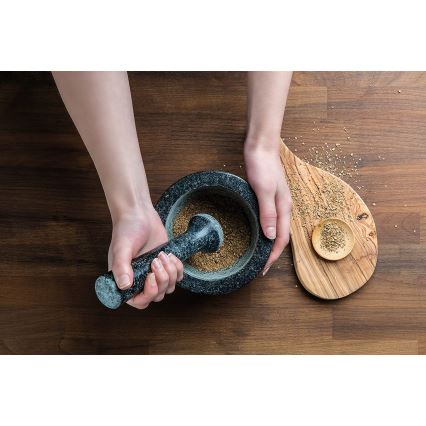Cole&Mason - Granitový hmoždíř s tloučkem GRANITE pr. 18 cm žula/černá