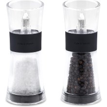 Cole&Mason - Sada mlýnků na sůl a pepř FLIP 2 ks 15,4 cm černá