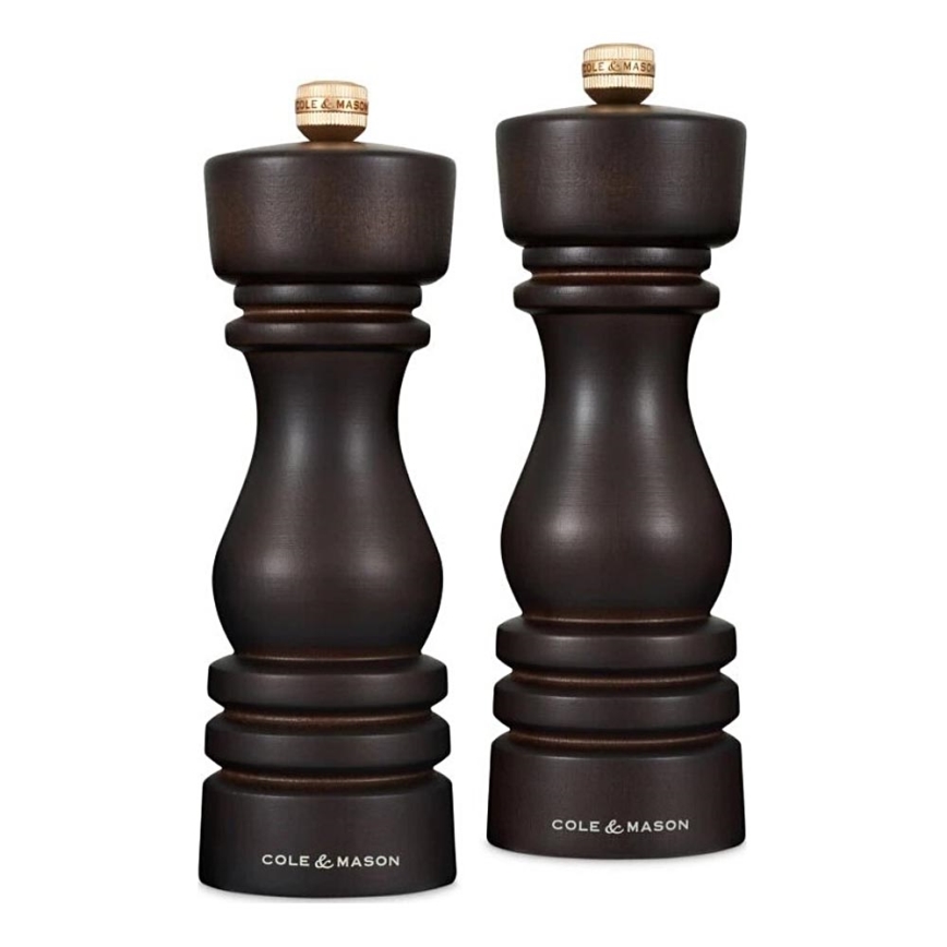 Cole&Mason - Sada mlýnků na sůl a pepř LONDON 2 ks 18 cm buk/hnědá