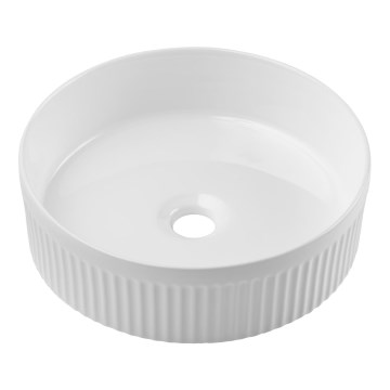 COMAD BEYOND 2 WHITE ( E-6565 ) - Umyvadlo na desku BEYOND pr. 36 cm keramika/lesklá bílá