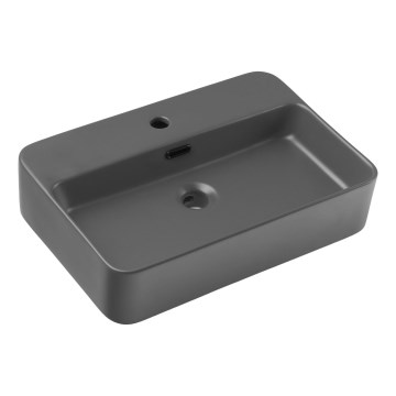 COMAD TRUST 2 MATT DARK GREY ( E-6282 ) - Umyvadlo na desku TRUST 55x38 cm keramika/matná šedá