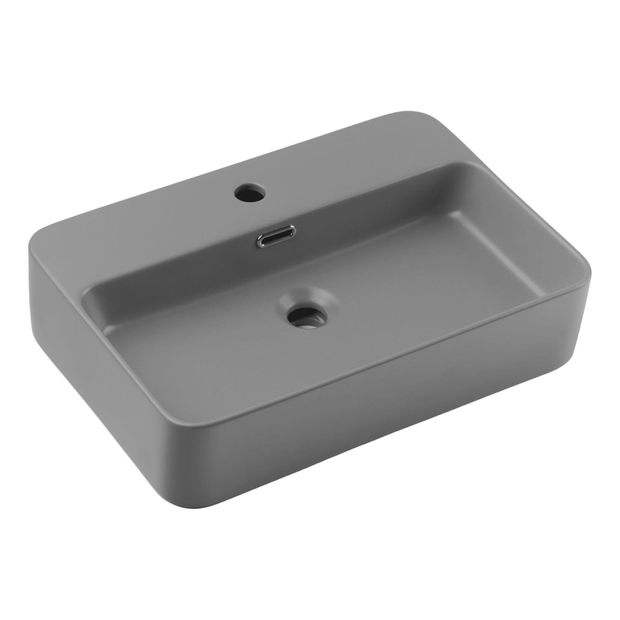 COMAD TRUST 2 MATT LIGHT GREY ( E-6282 ) - Umyvadlo na desku TRUST 55x38 cm keramika/matná šedá