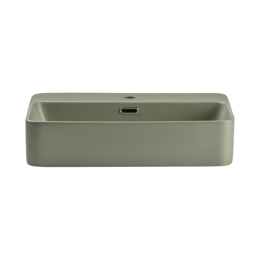 COMAD TRUST 2 OLIVER GREEN ( E-6282 ) - Umyvadlo na desku TRUST 55x38 cm keramika/matná zelená