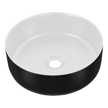 COMAD UM-6259 SIMPLE 8. - Umyvadlo na desku SIMPLE pr. 36 cm keramika/matná bílá/matná černá