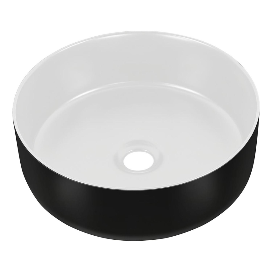 COMAD UM-6259 SIMPLE 8. - Umyvadlo na desku SIMPLE pr. 36 cm keramika/matná bílá/matná černá