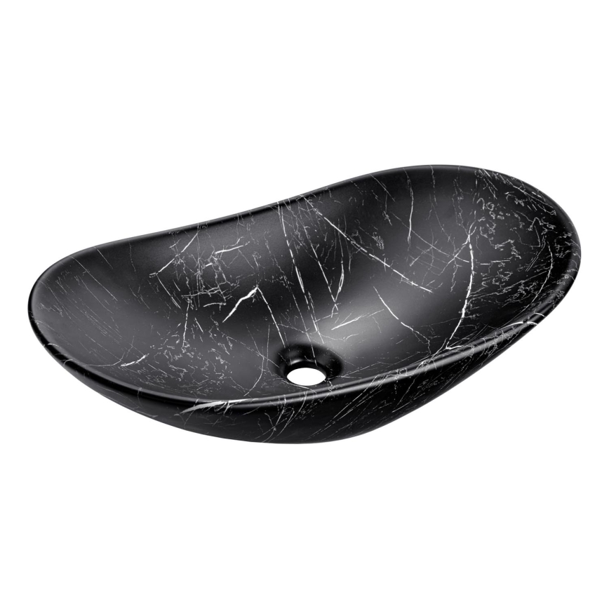 COMAD UN-LENA-MB2 - Umyvadlo na desku LENA 61,5x36 cm keramika/matná černá