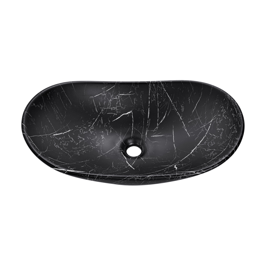 COMAD UN-LENA-MB2 - Umyvadlo na desku LENA 61,5x36 cm keramika/matná černá