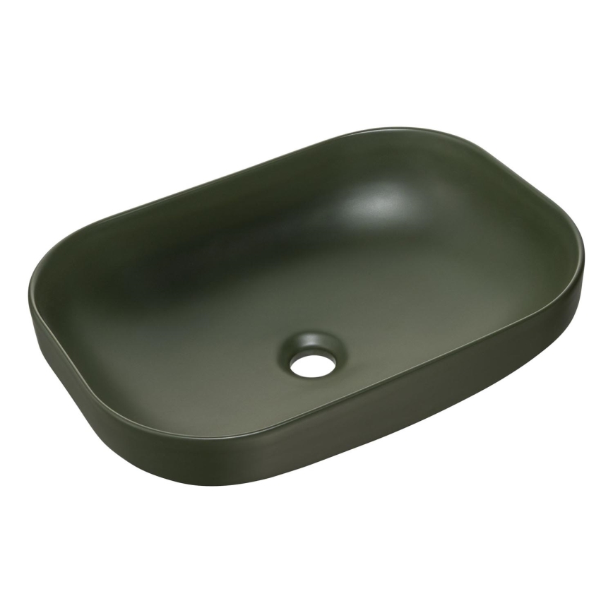 COMAD UN-NELI-MFG - Umyvadlo na desku NELI 50,4x35,2 cm keramika/matná zelená
