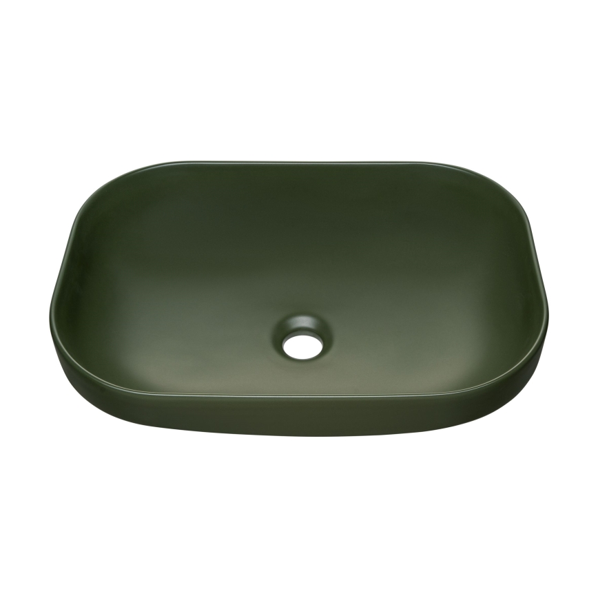 COMAD UN-NELI-MFG - Umyvadlo na desku NELI 50,4x35,2 cm keramika/matná zelená