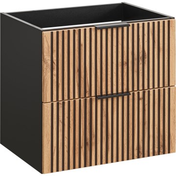 COMAD XILO BLACK WOTAN 82-60-D-2S-Koupelnová skříňka pod umyvadlo XILO černá/dub