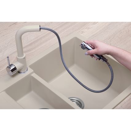 Concept BDG4527BE - Dřezová baterie s vytahovací sprškou 26,9 cm granit/béžová