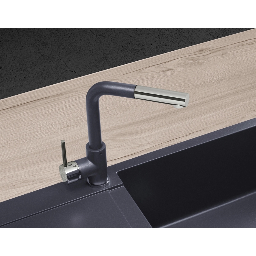 Concept BDG4527DG - Dřezová baterie s vytahovací sprškou 26,9 cm granit/tmavě šedá