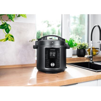 Concept CK8000 - Multifunkční elektrický tlakový hrnec a horkovzdušná fritéza 5,6 l 11v1 1500W/230V černá