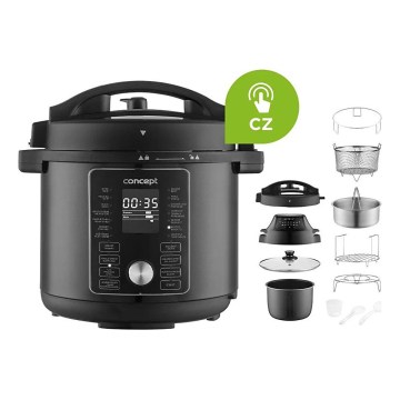 Concept CK8000 - Multifunkční elektrický tlakový hrnec a horkovzdušná fritéza 5,6 l 11v1 1500W/230V černá