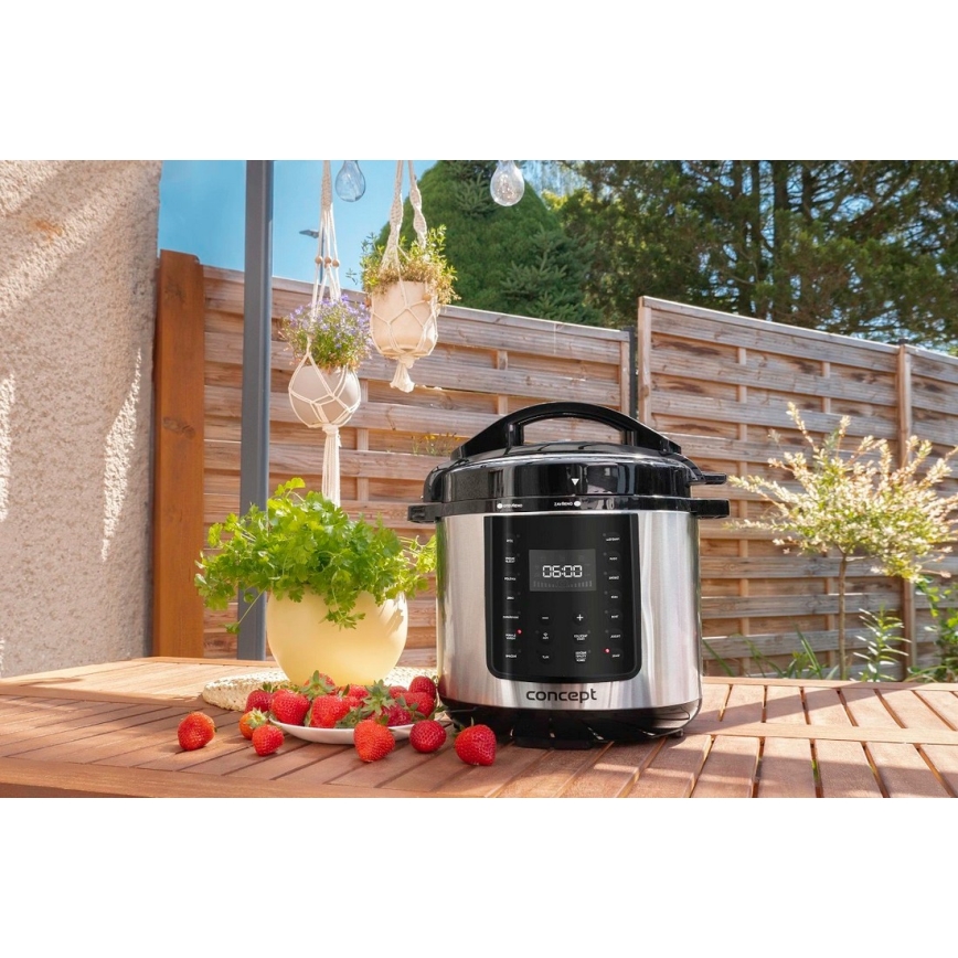 Concept CK8001 - Multifunkční elektrický tlakový hrnec 5,6 l 1000W/230V Wi-Fi nerez