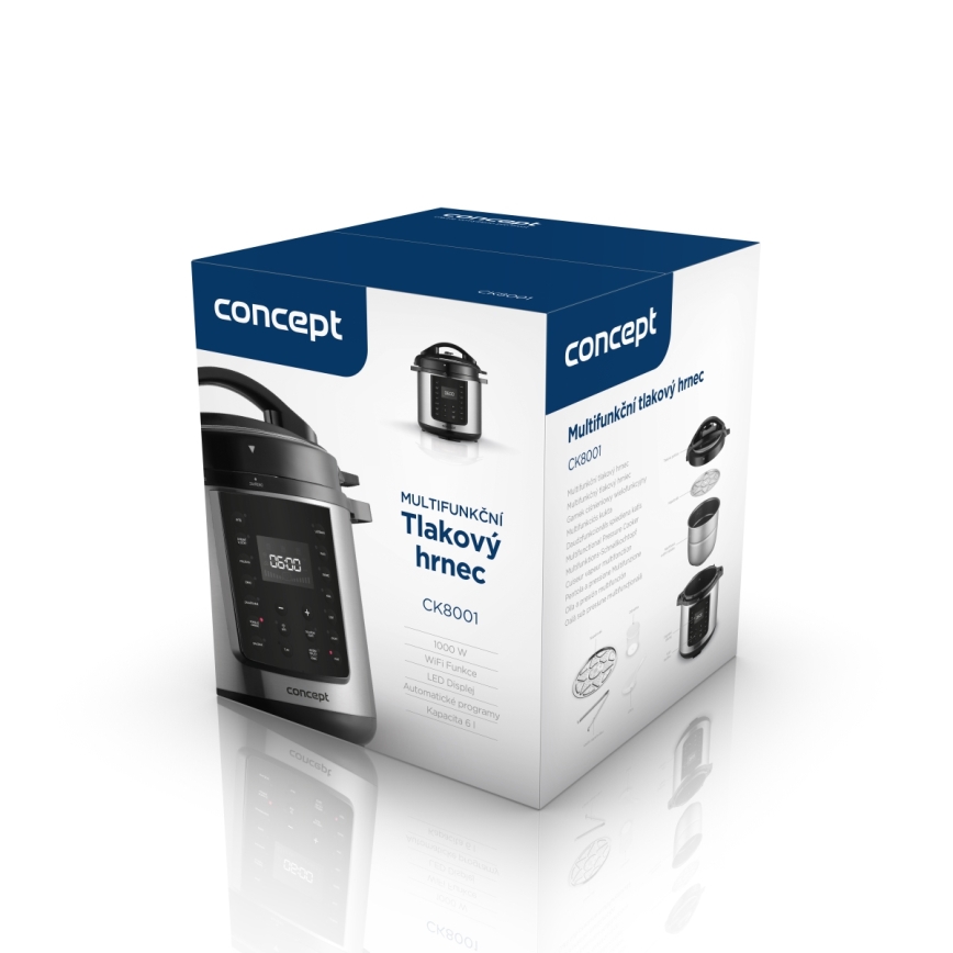 Concept CK8001 - Multifunkční elektrický tlakový hrnec 5,6 l 1000W/230V Wi-Fi nerez