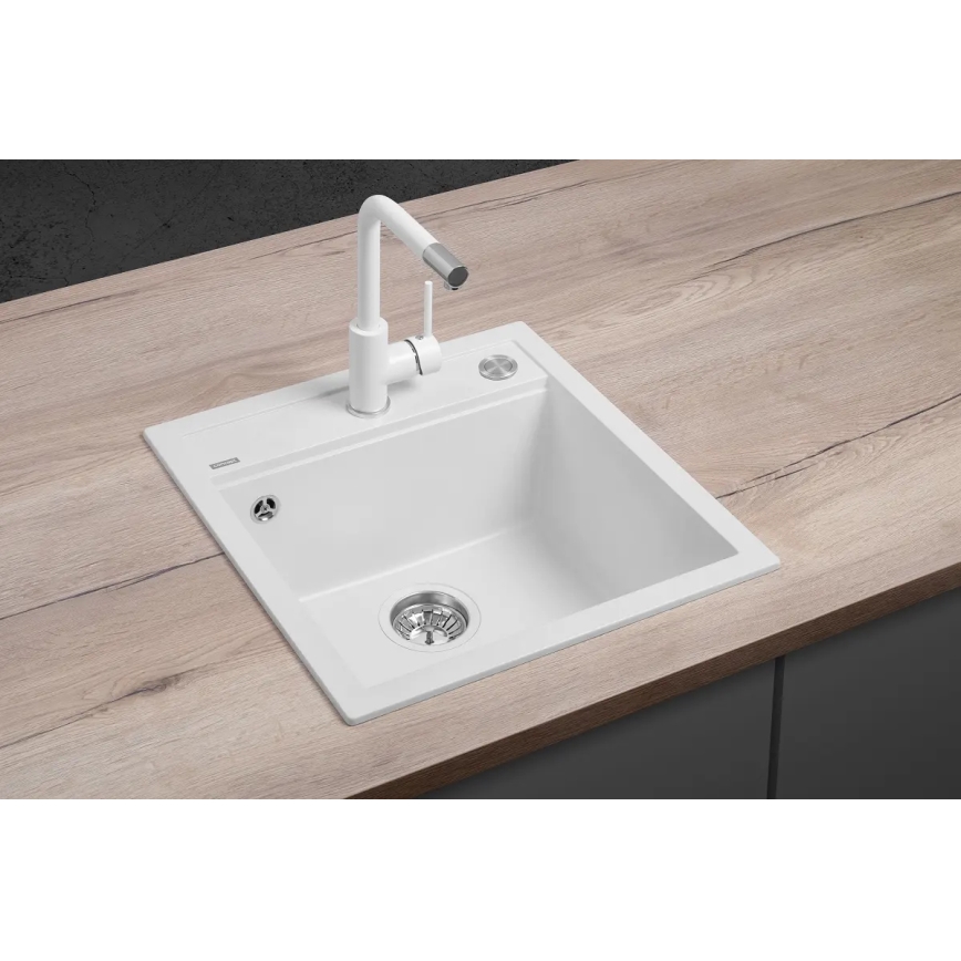 Concept DG00C50WH - Kuchyňský dřez CUBIS 49x51 cm granit/bílá