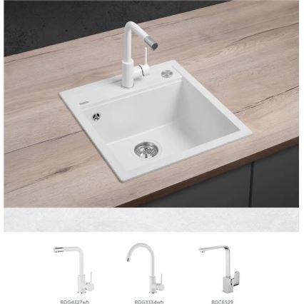 Concept DG00C50WH - Kuchyňský dřez CUBIS 49x51 cm granit/bílá