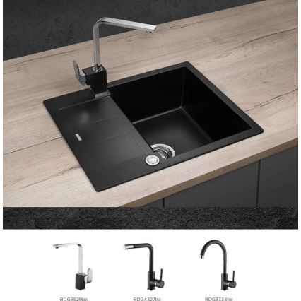 Concept DG05C45BC - Kuchyňský dřez CUBIS 50x62 cm granit/černá