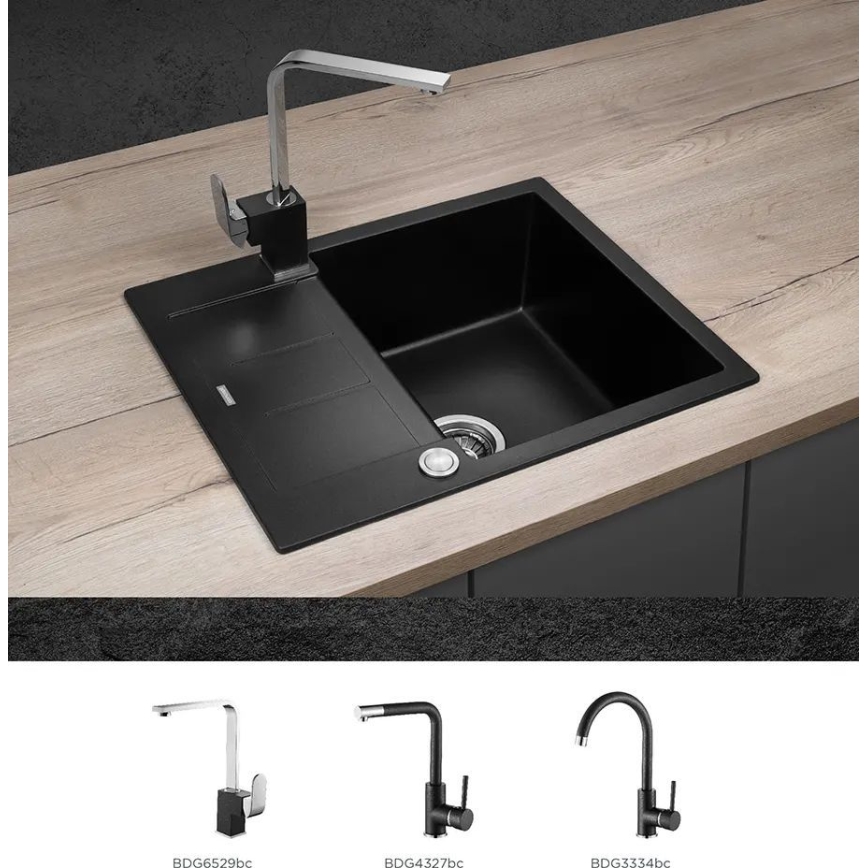 Concept DG05C45BC - Kuchyňský dřez CUBIS 50x62 cm granit/černá
