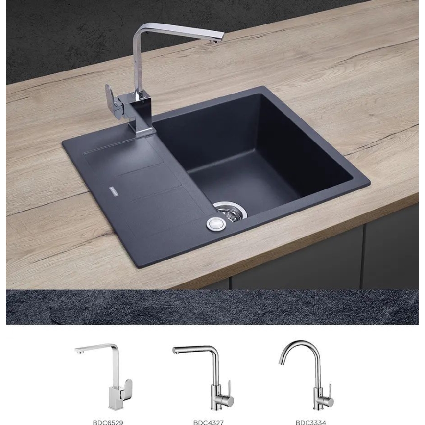 Concept DG05C45DG - Kuchyňský dřez CUBIS 50x62 cm granit/tmavě šedá