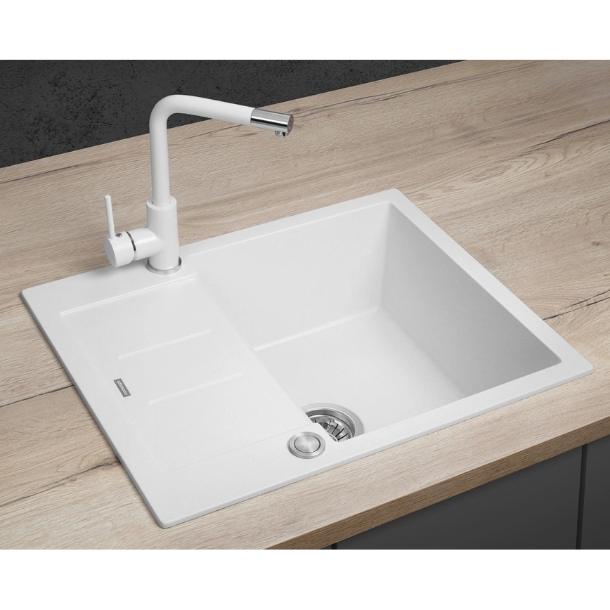 Concept DG05C45WH - Kuchyňský dřez CUBIS 50x62 cm granit/bílá