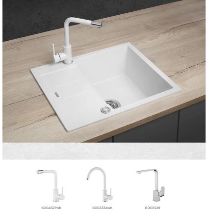 Concept DG05C45WH - Kuchyňský dřez CUBIS 50x62 cm granit/bílá